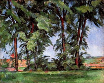 150の主題の芸術作品 Painting - ジャ・ド・ブファン・ポール・セザンヌの高い木々の風景